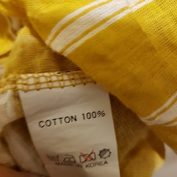 Pixie Market Lagenlook Mustard Yellow Striped Top - Picture 9 of 10
